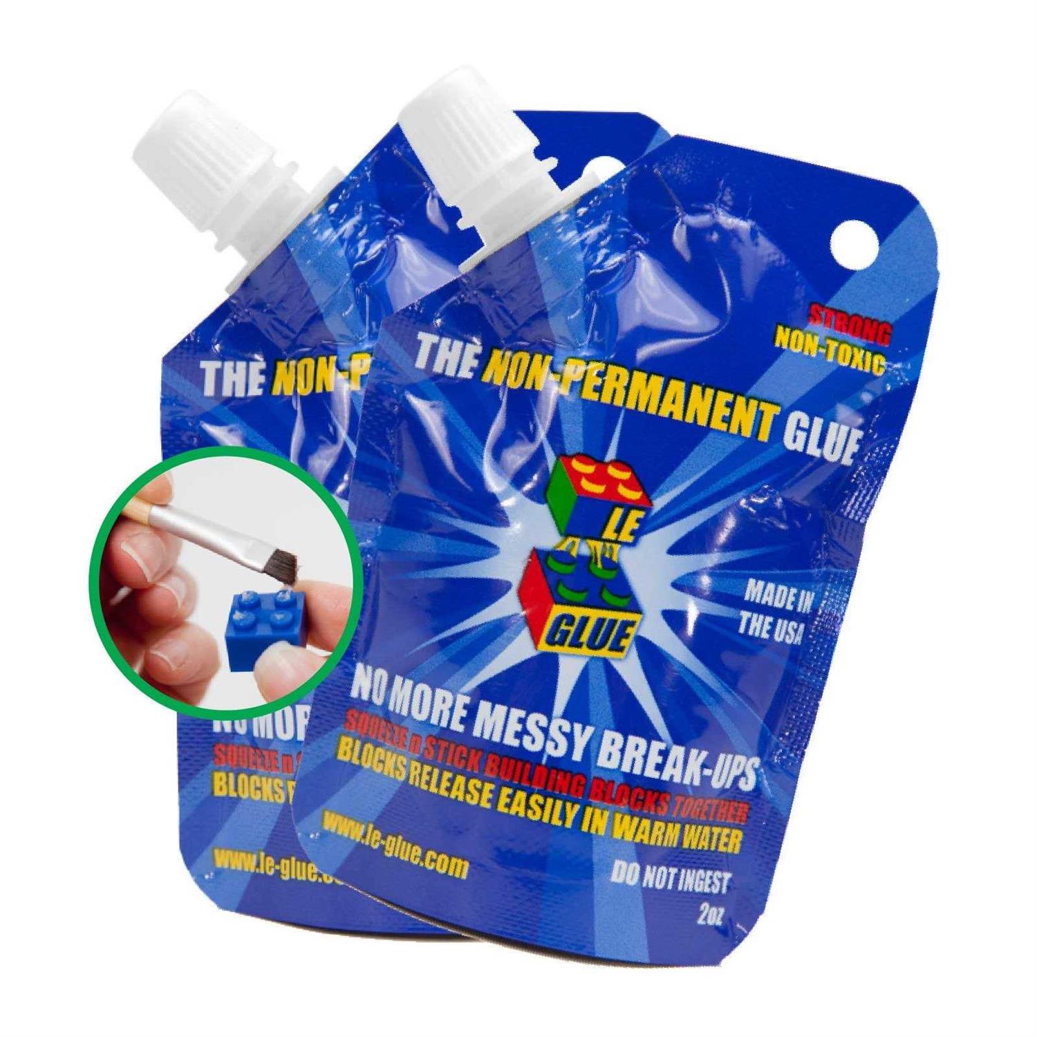Le Glue Temporary Glue – Non-Permanent Adhesive For Plastic Building Blocks No More Messy Break-ups – Safe - Cheap Fitting