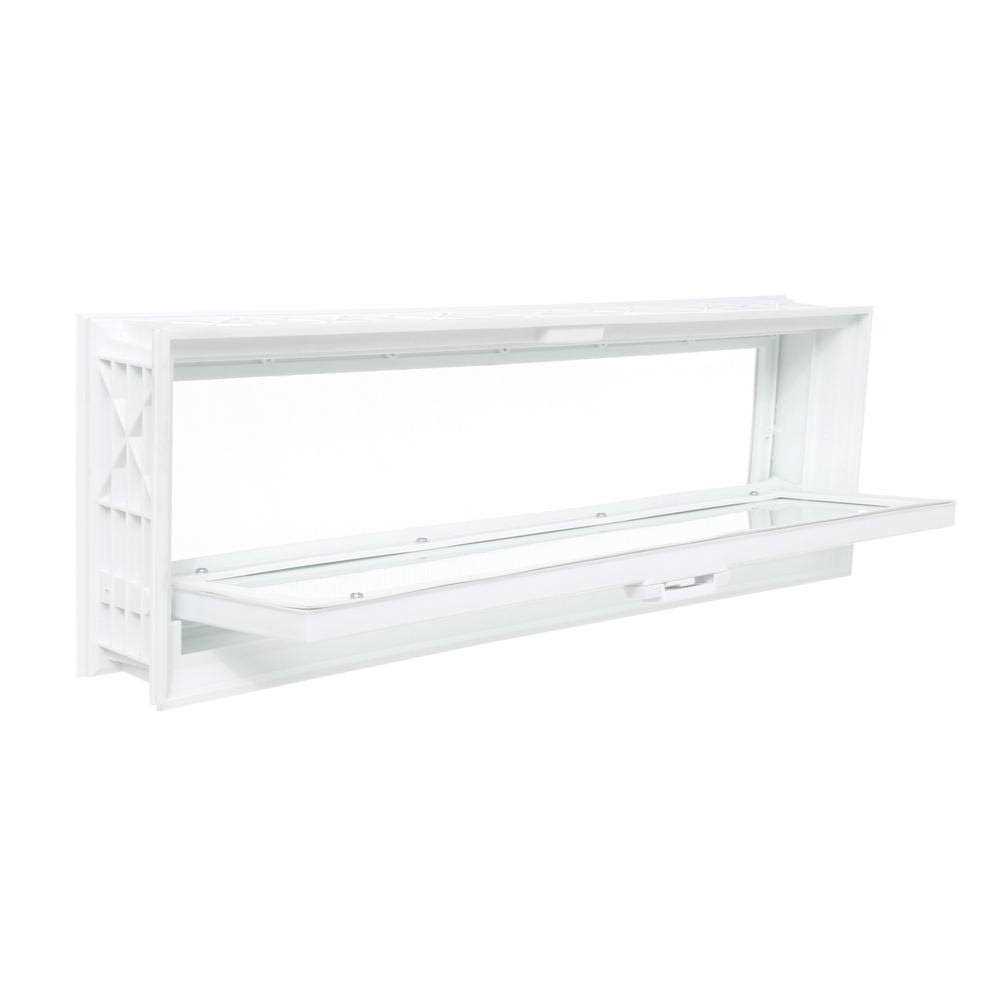 dopadeals 23.25 in. x 7.75 in. Hopper Vent with Screen for Glass Block Windows - Cheap Fitting