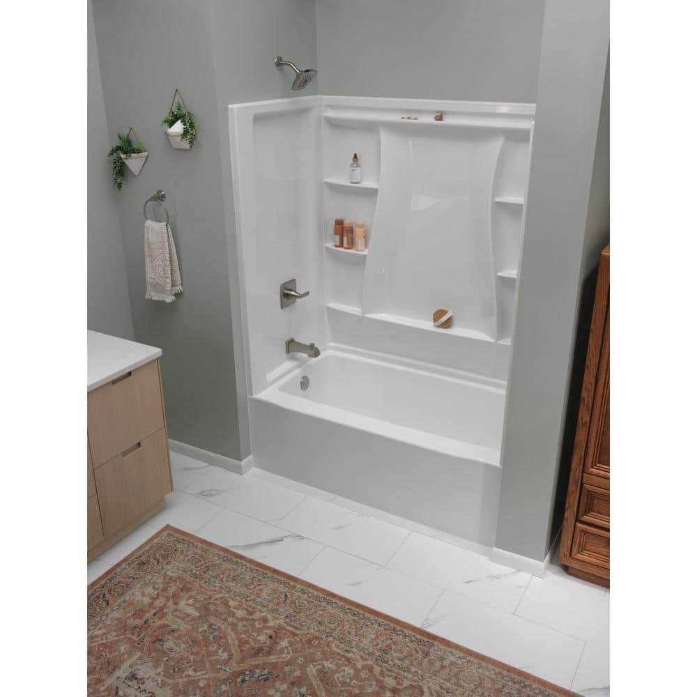 Delta Classic 500 60 in. L x 32 in. W Left Drain Rectangular Alcove Bathtub - Cheap Fitting
