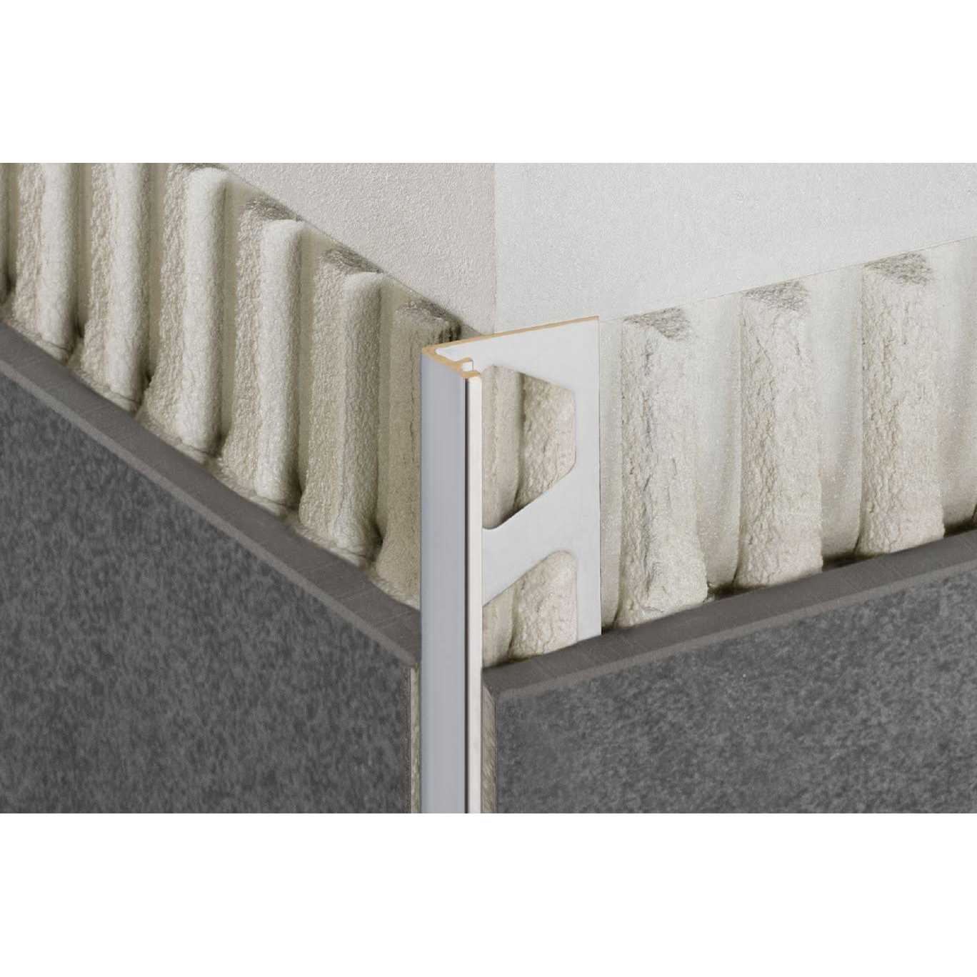 Schluter Jolly Edge Trim 3/8 Aluminum Bright White - Cheap Fitting