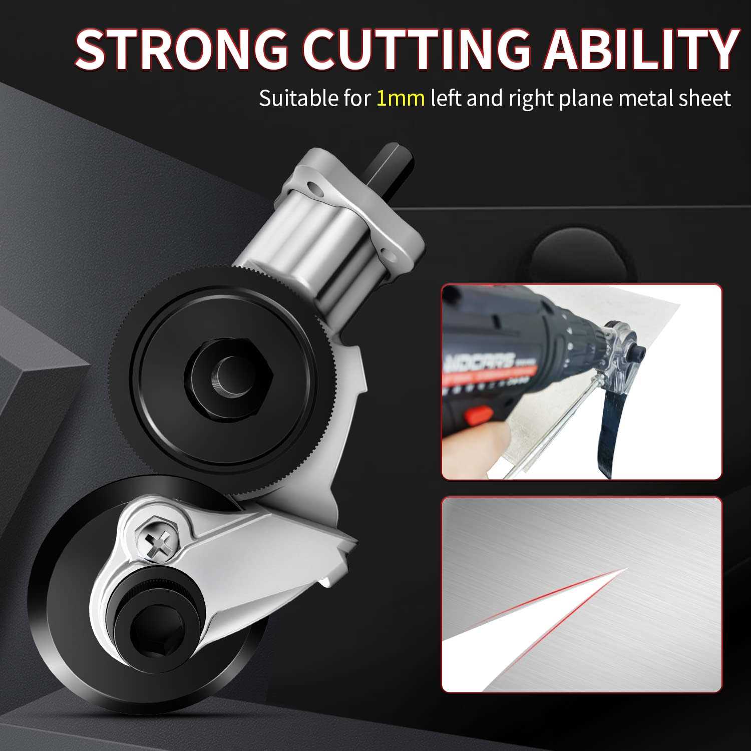 EASYGNAL 2023 New Sheet Metal Cutter Drill Attachment,Electric Drill Plate Cutter DIY Metal Drill Attachment - Cheap Fitting