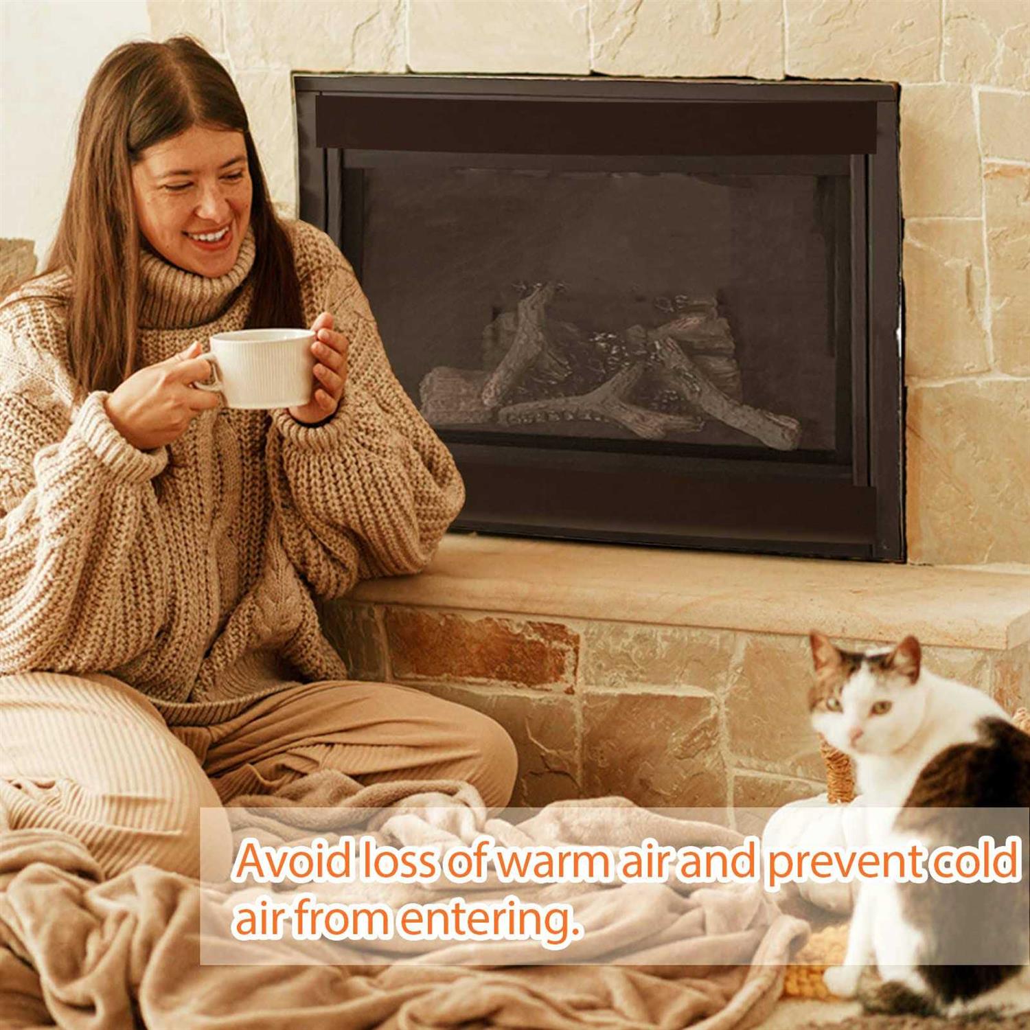 Magnetic Fireplace Draft Stopper 2pcs Fireplace Vent Covers, Screen Insulation Blocker for Winter Indoor Prevent Cold Air and Heat Loss - Cheap Fitting