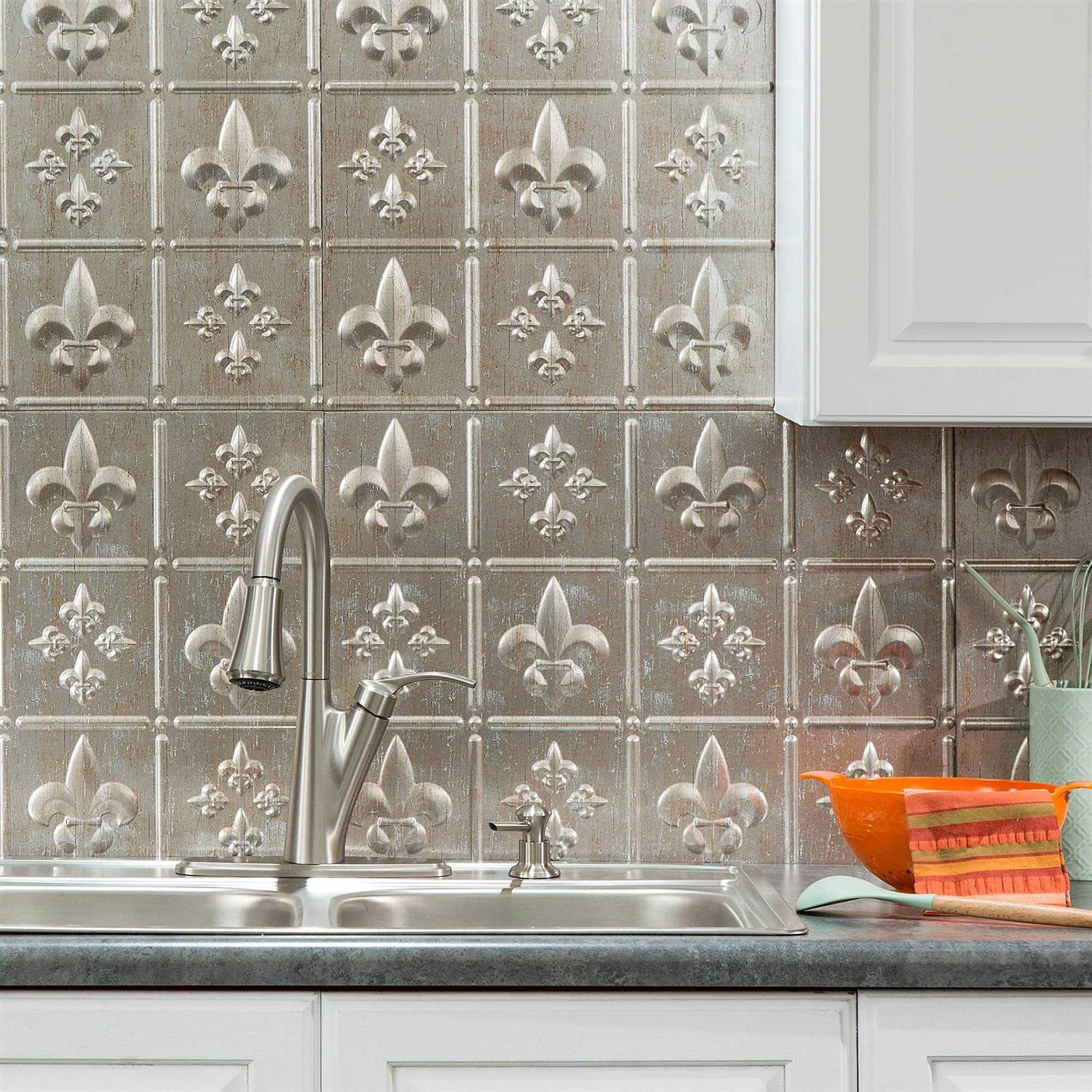 Fasade Fleur De Lis 15-square Foot Backsplash Kit - Cheap Fitting