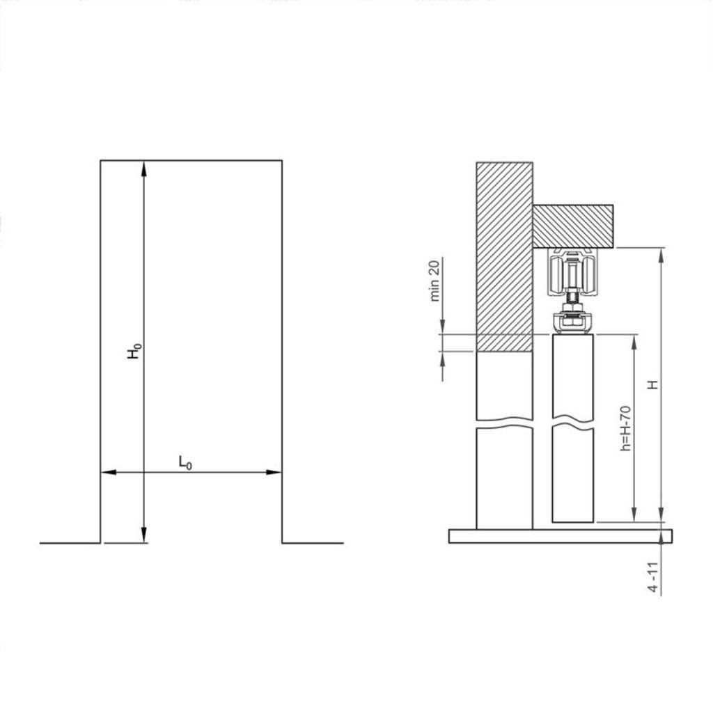 SLID’UP 160 Sliding / Pocket Door Hardware Kit - Cheap Fitting