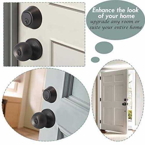 home improvement direct 3 Pack Keyed Alike Entry Door Knob and Single Cylinder Deadbolt Lock Set Security for Entrance and Front Door - Cheap Fitting