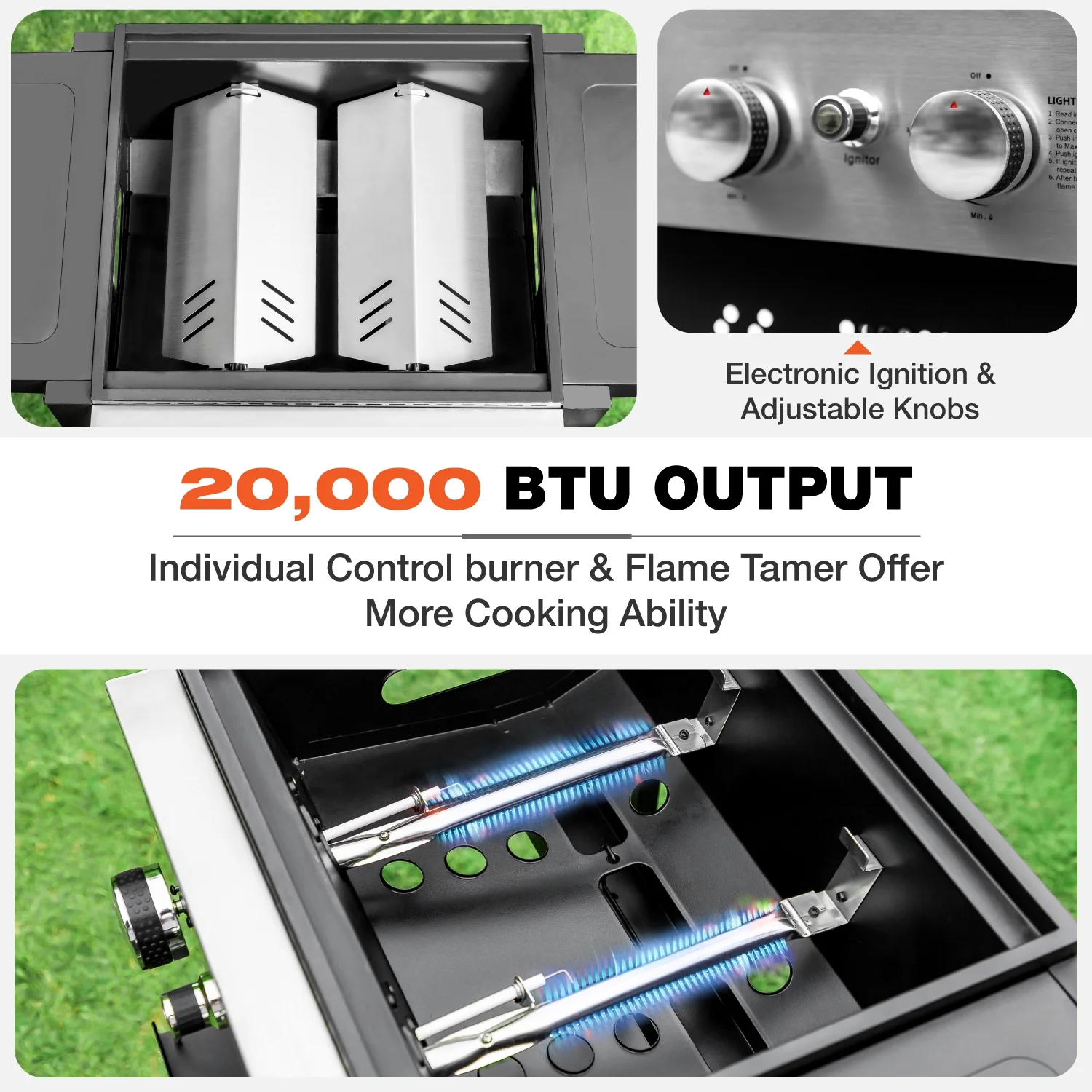 Summit Living 2-Burner Propane Grill and Griddle Cooking Station with Side Shelves Black - Cheap Fitting