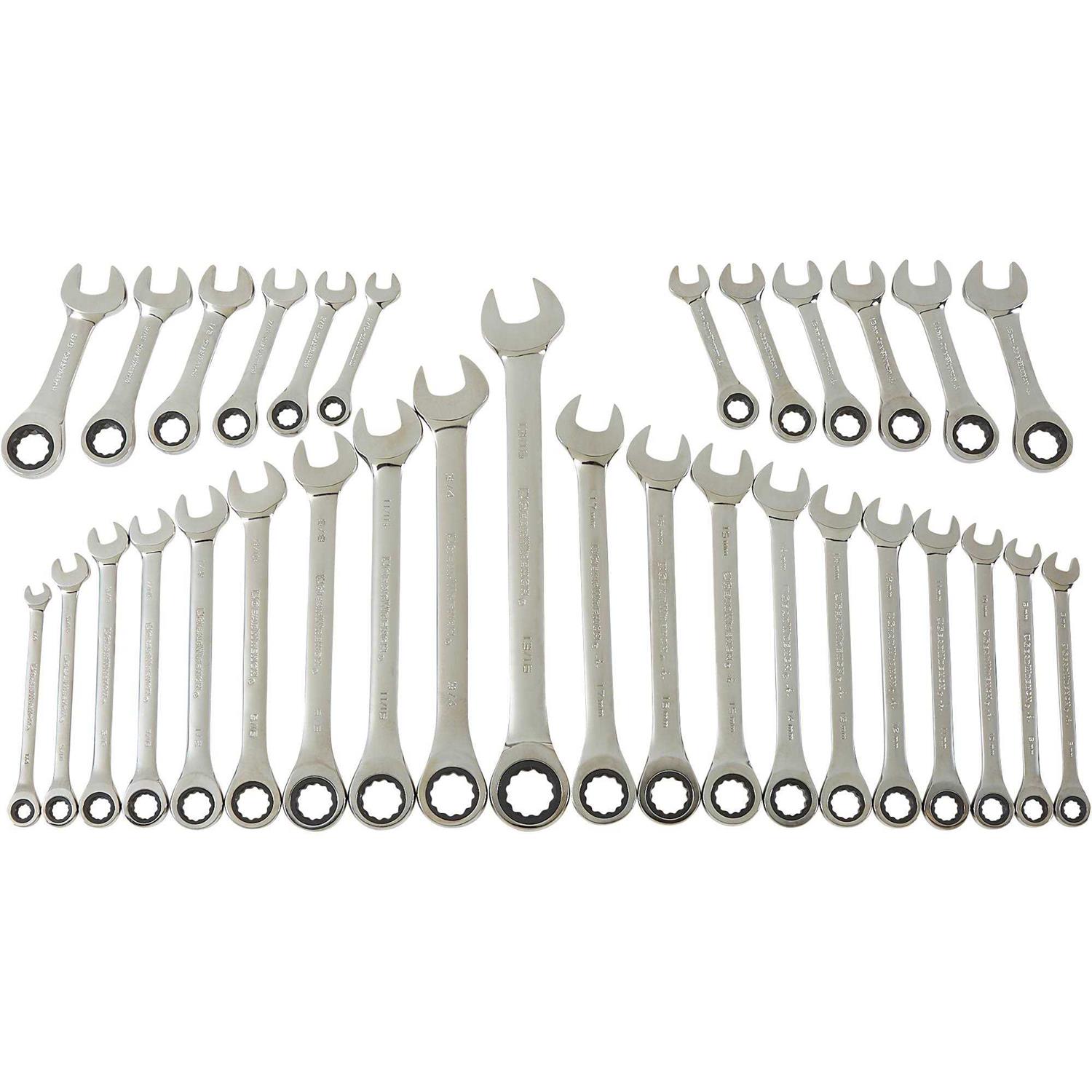 GearWrench 32-Piece Combination Ratcheting Wrench Set with Stubby Wrenches 70032 - Cheap Fitting