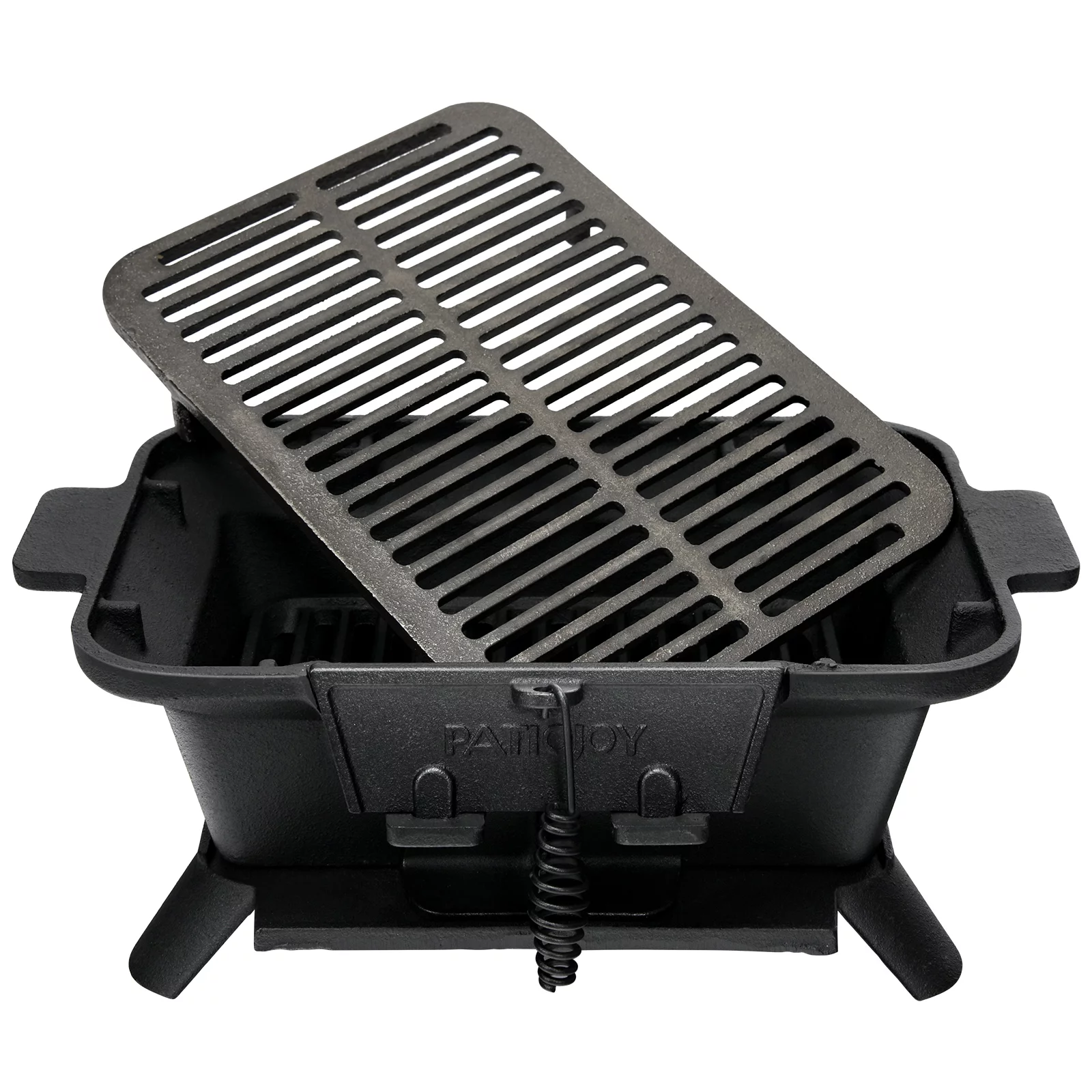 Topbuy Portable Heavy Duty Cast Iron Charcoal Grill Tabletop BBQ Stove with Double-sided Grilling Net for Camping - Cheap Fitting