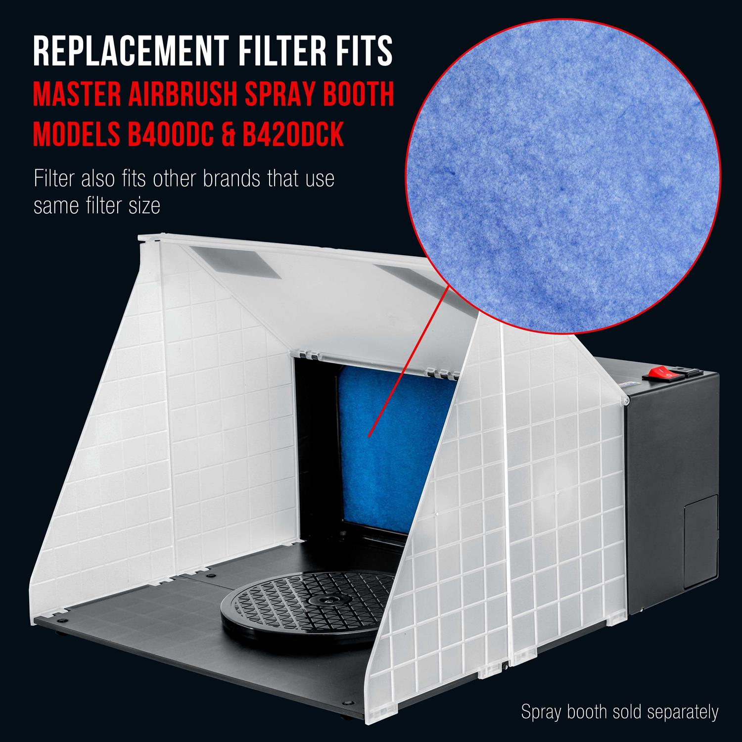 Master Airbrush Filter Set for Portable Airbrush Spray Booth that Fits Master, Paasche, Sky Enterprise, Air Hobby and More - Cheap Fitting