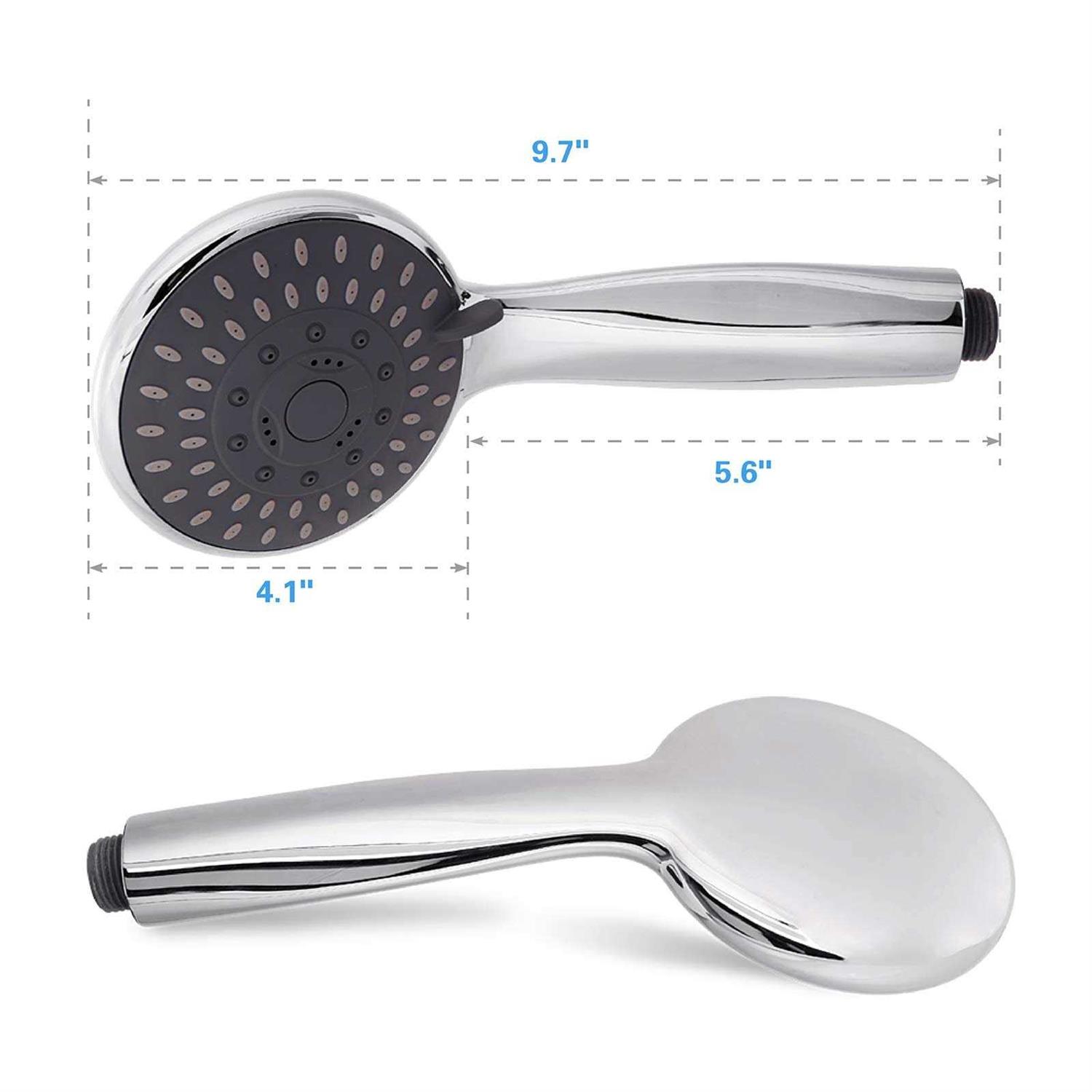 High Pressure Handheld Shower Head Briout 5-Settings Powerful Water Spray Shower Head against Low Pressure Water Flow with Stainless Hose and - Cheap Fitting