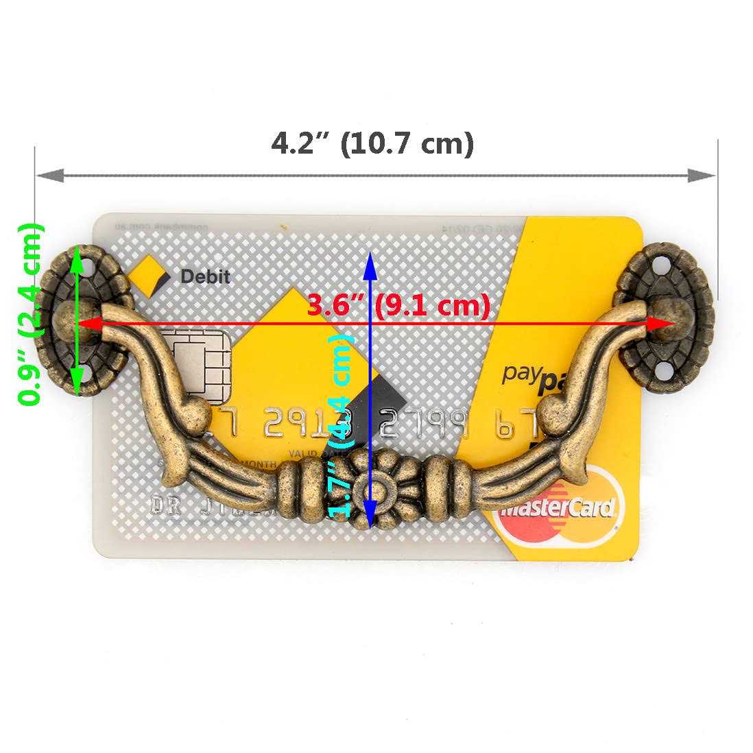 6 PCs Vintage Antique Brass Bail Pull Handle for Dresser, Wooden Drawer, Cabinet Cupboard - Cheap Fitting