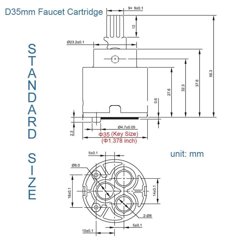 XUCHUAN Diameter 35mm Ceramic Faucet Cartridge Replacement for Single Handle Kitchen Basin Shower Faucet Part - Cheap Fitting