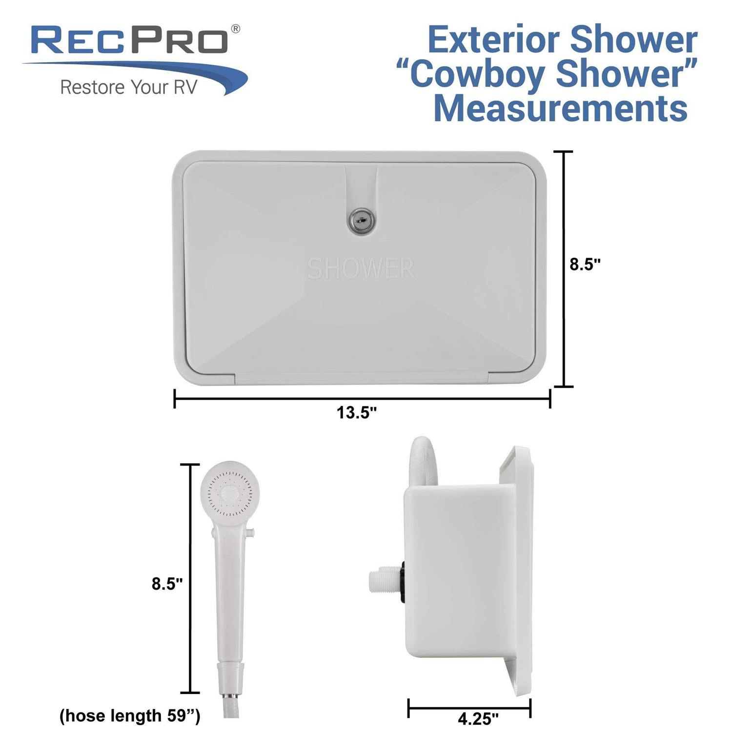 RecPro RV Exterior Shower Box Kit Faucet Hose Camper Trailer Cowboy Shower - Cheap Fitting