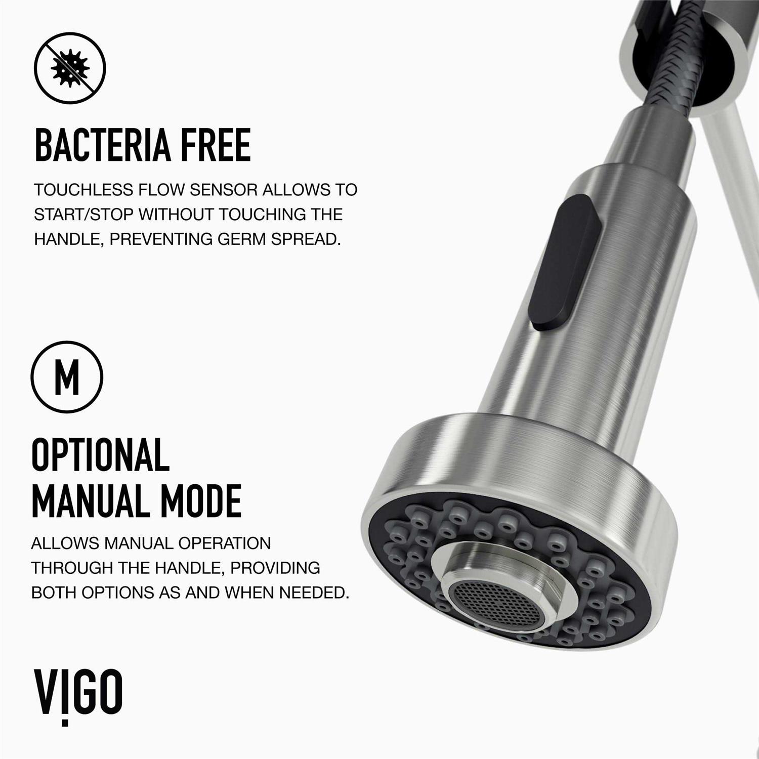 VIGO Edison Single Handle Pull-Down Sprayer Kitchen Faucet with Touchless Sensor VG02001MBS - Cheap Fitting