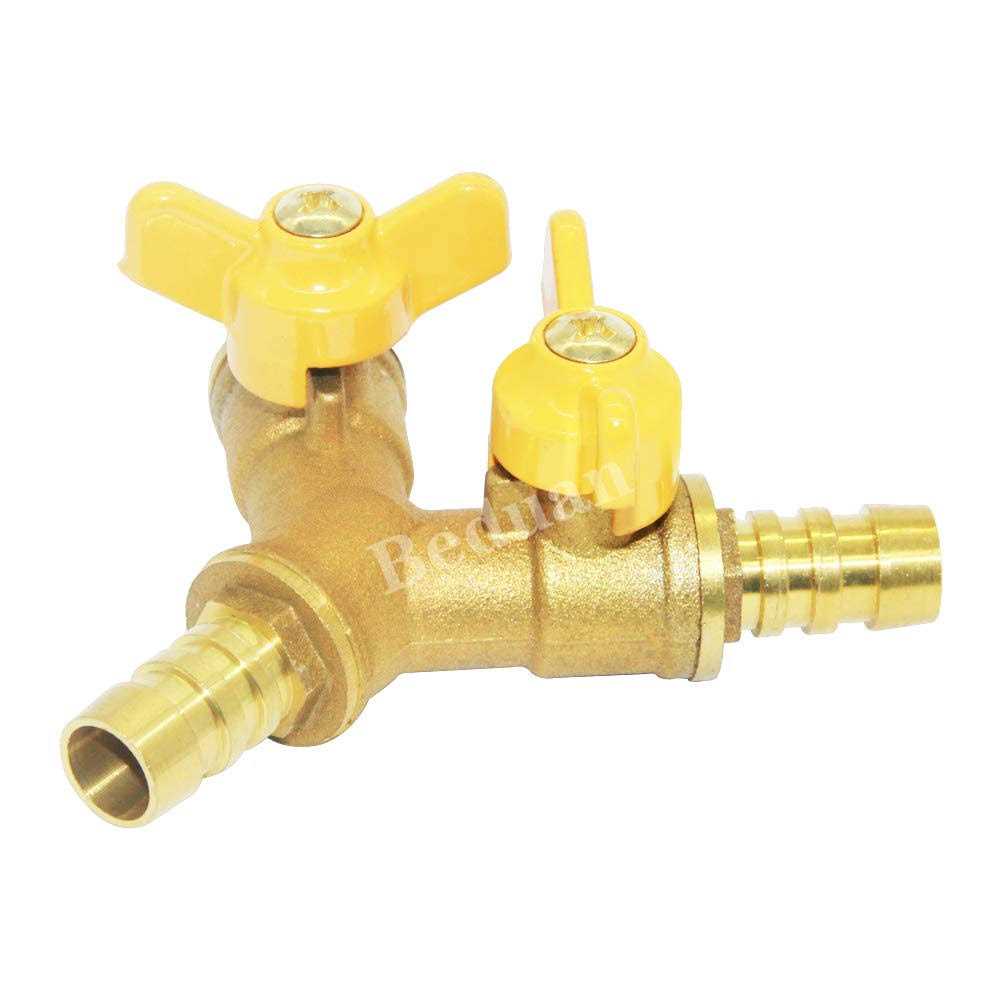 Beduan 3 Way Shut Off Ball Valve 3/8 Hose Barb 2 Switch Brass Y Shaped Valve - Cheap Fitting