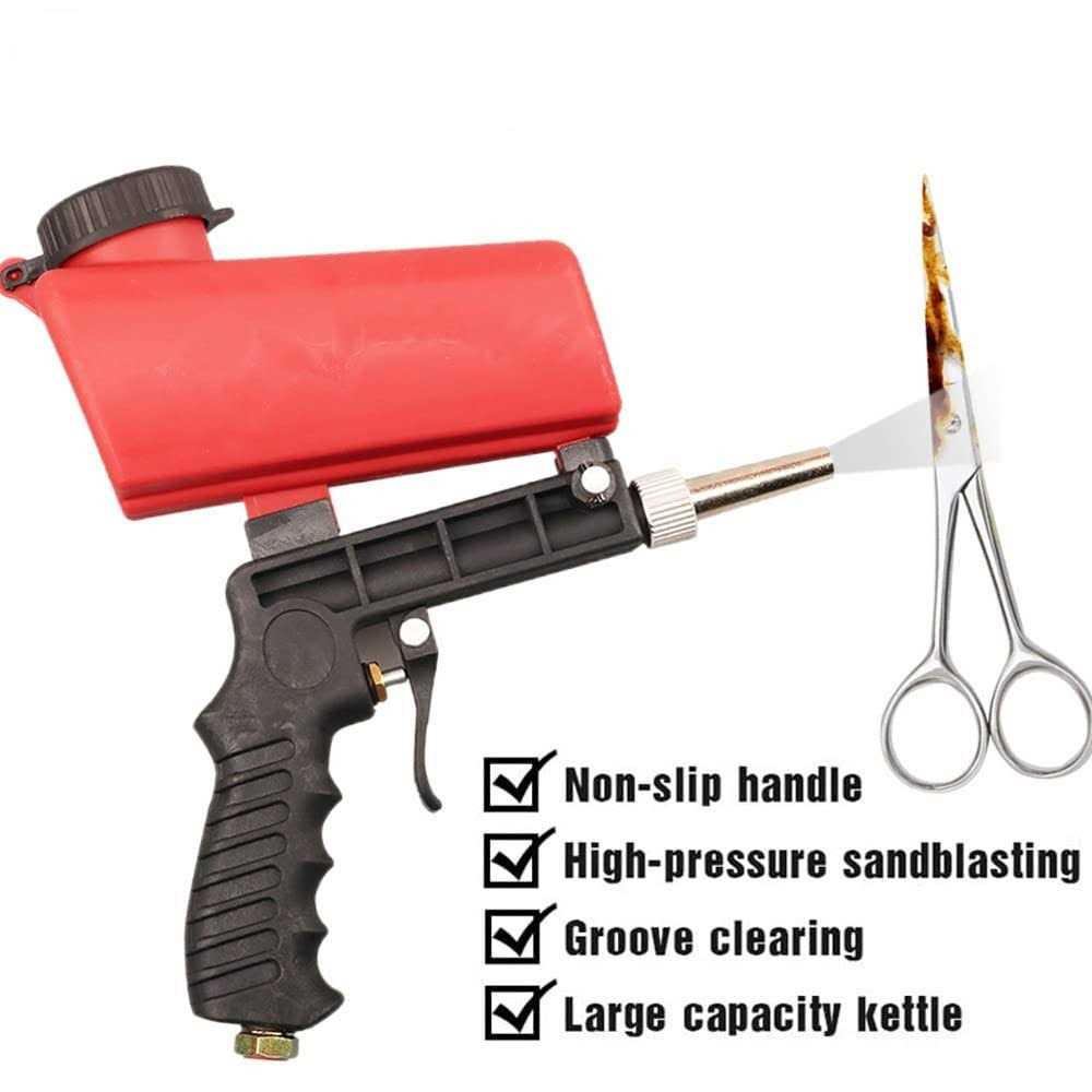 Ywhwlx 90psi Portable Gravity Sandblasting Gun Aluminium Pneumatic Sandblaster Spray Gun Sand Removal Blasting Power Machine - Cheap Fitting