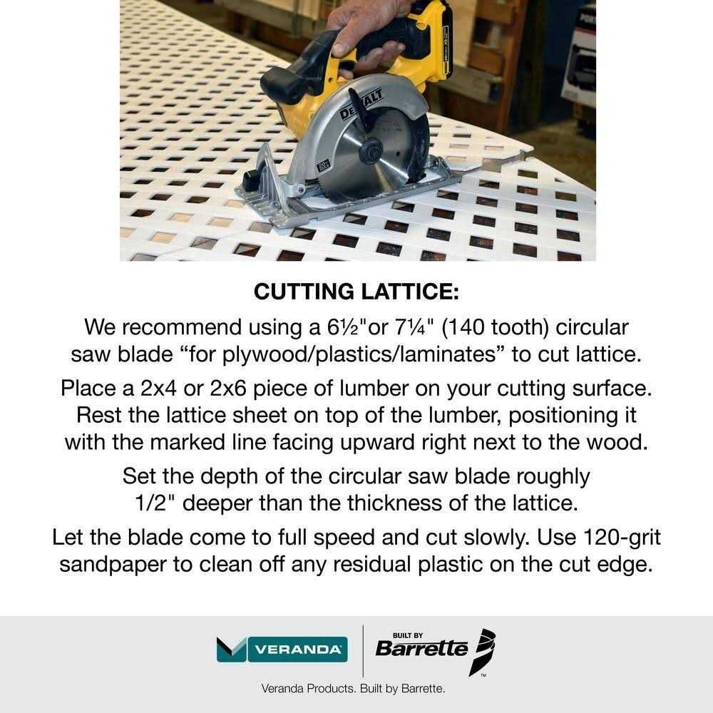 Barrette Outdoor Living 4 ft. x 8 ft. Black Privacy Diamond Vinyl Lattice - Cheap Fitting