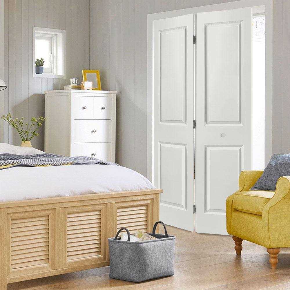 Masonite 2 Panel Square Hollow Core Primed Bi-fold Door - Cheap Fitting