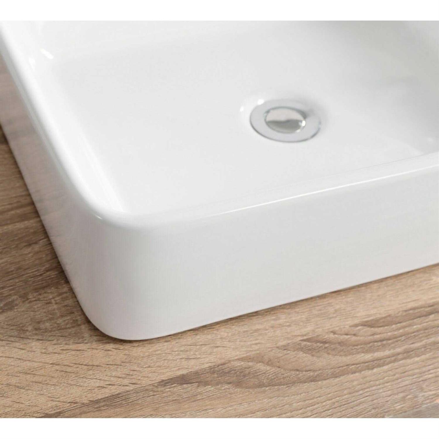 DeerValley Ally 19 Ceramic Rectangular Bathroom Sink Vessel Sink Sink Finish DV-1V031 - Cheap Fitting