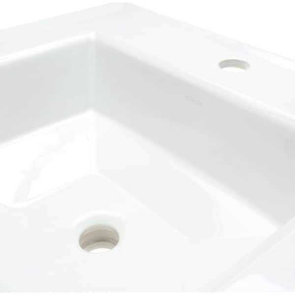 Kohler K-2356-1-0 Archer Drop-in Bathroom Sink with single faucet hole - Cheap Fitting