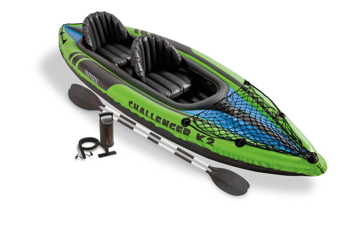 Intex Challenger K2 2-Person Inflatable Sporty Kayak + Oars And Pump (3 Pack) - Cheap Fitting