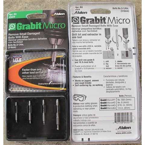 Alden 4507P Grabit Micro Broken Bolt Extractor 4 Piece Kit - Cheap Fitting