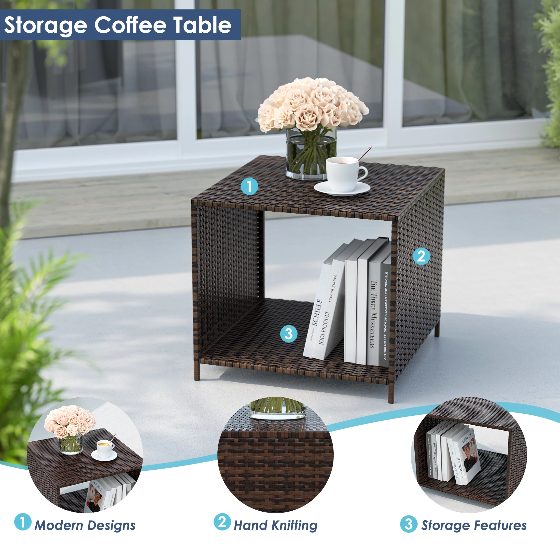 UDPATIO Balcony Furniture 5 Piece Patio Furniture Set, Outdoor Patio Chair , Khaki - Cheap Fitting