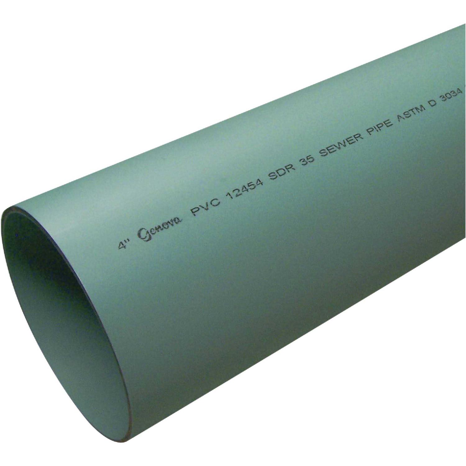 Charlotte Pipe 6 in. x 10 ft. Solid SDR 35 PVC Drain & Sewer Pipe S/M 06006 0600 - Cheap Fitting