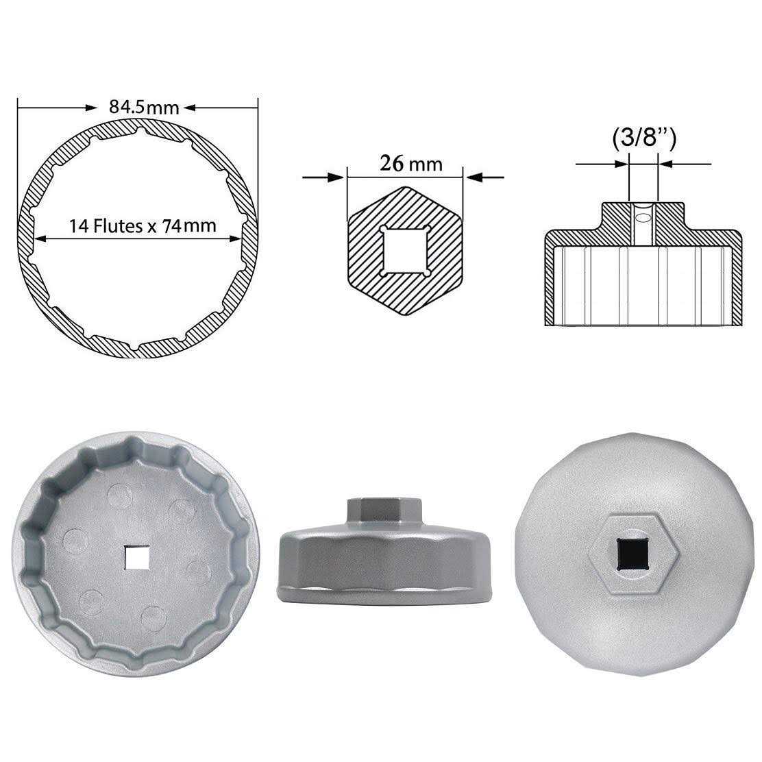 iBetter Heavy Duty 74mm 14 Flutes Oil Filter Wrench For Volkswagen, Mercedes Benz, VW, Audi, Porsche, Mazda, Sprinter And More-Also Fits Select Mobil1 - Cheap Fitting