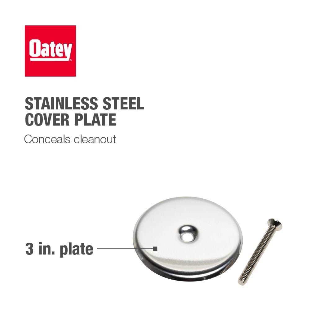 Oatey 3 in. Stainless Steel Flat Cleanout Cover Plate 427802 - Cheap Fitting
