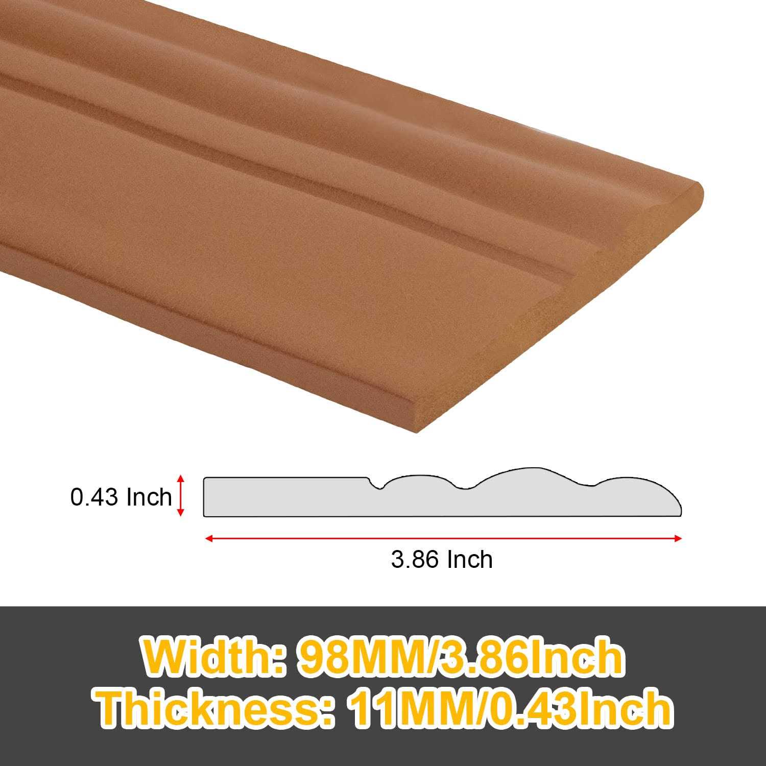 lesolar Flexible Baseboard Moulding Trim, Peel and Stick Baseboard Molding Trim Crown Molding Ceiling Border 4 Inch x 16.4 Feet Waterproof - Cheap Fitting