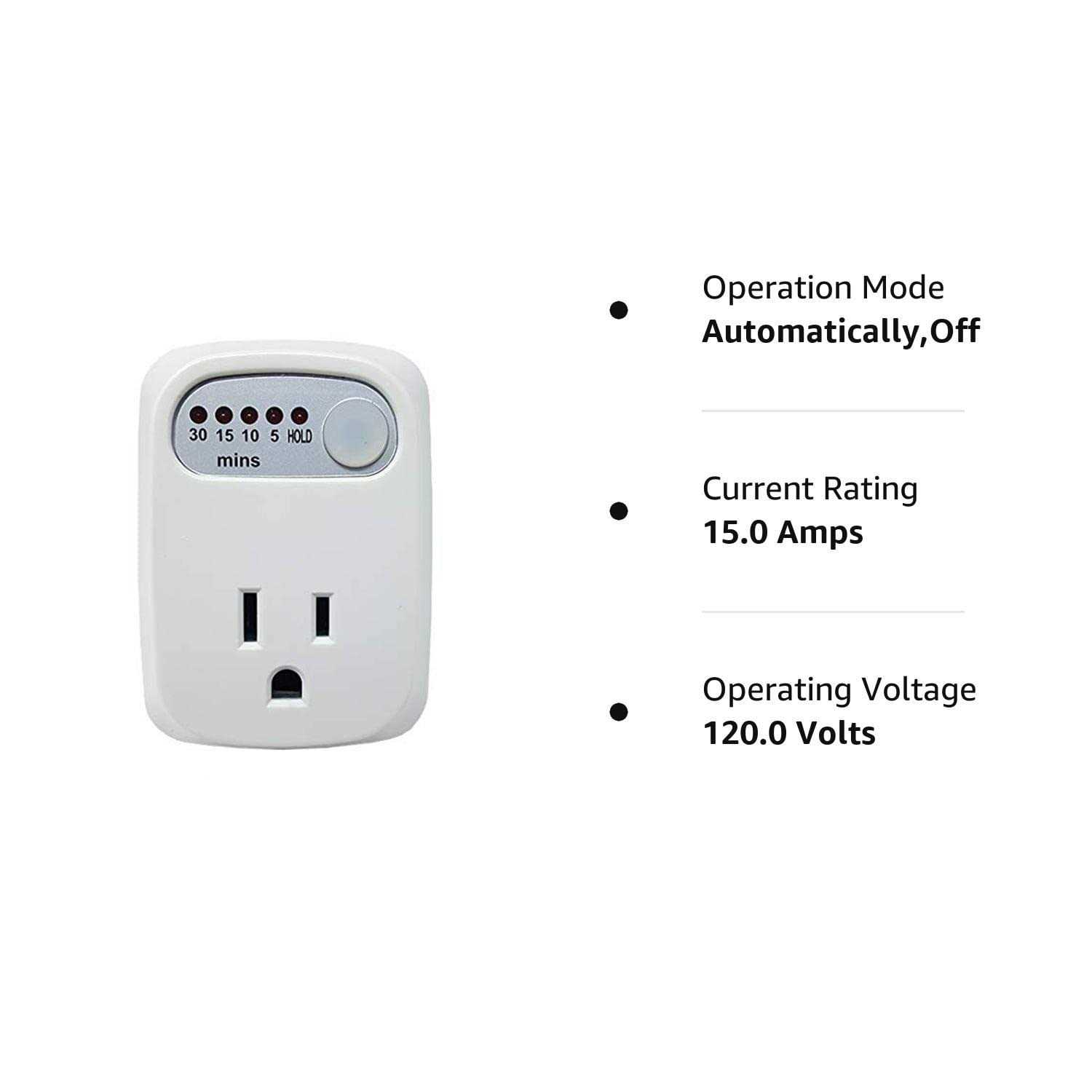 Simple Touch Auto Shut-Off Safety Outlet 30 min 15 min 10 min 5 min Countdown Timer with Hold option - Cheap Fitting