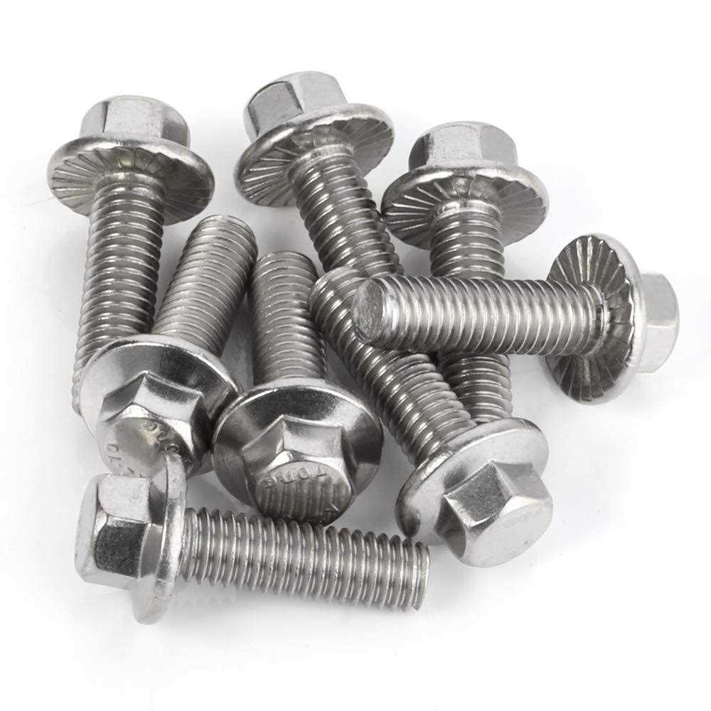 MewuDecor M6-1.0 x Flanged Hex Head Bolts Flange Hexagon Screws - Cheap Fitting