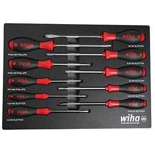 Wiha 30280 10 Piece SoftFinish Cushion Grip Screwdriver Tray Set - Cheap Fitting