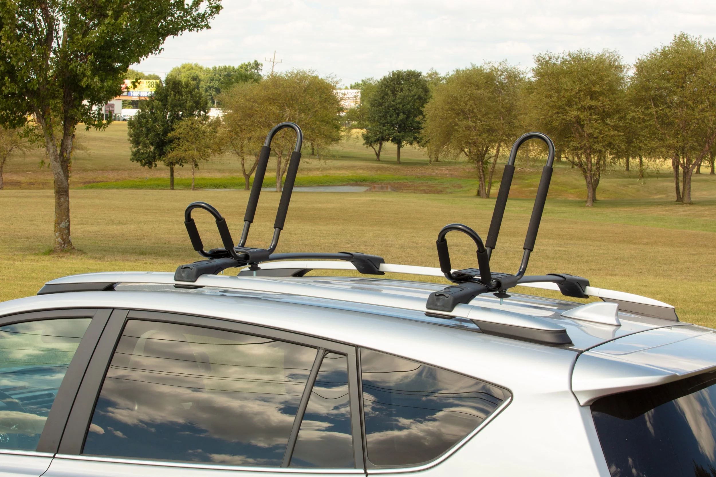 Hyper Tough Universal Roof-Mounted  Black J-Rack Kayak Exterior Carrier, Straps & Hardware, 4ATT03 - Cheap Fitting