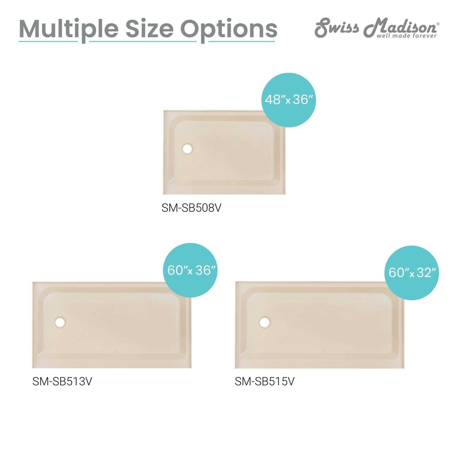 Swiss Madison Voltaire 48 x 36 Shower Base SM-SB508 - Cheap Fitting