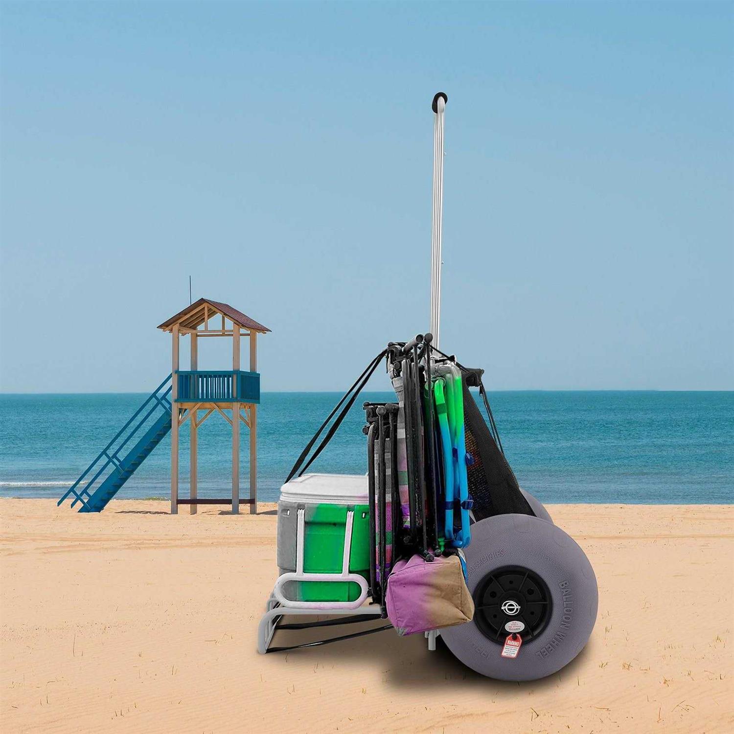 VEVOR Beach Carts for Sand 14 x 14.7 Cargo Deck w/ 13 TPU Balloon Wheels PHTSTCYCBDZ12UJUTV0 - Cheap Fitting
