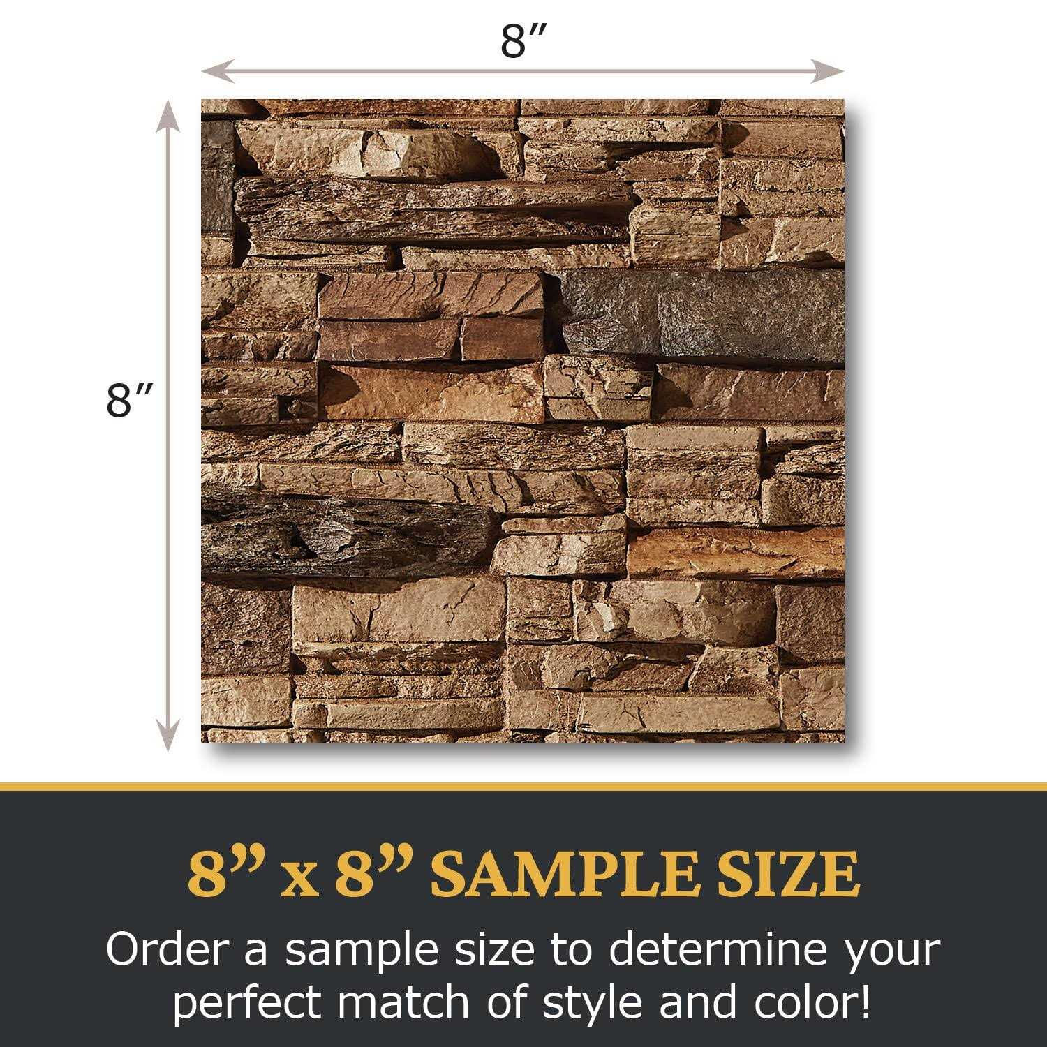 AZ Faux Faux Stacked Stone 3D Textured Wall Panel Sample Sedona 8 inchL x 8 inchH - Cheap Fitting