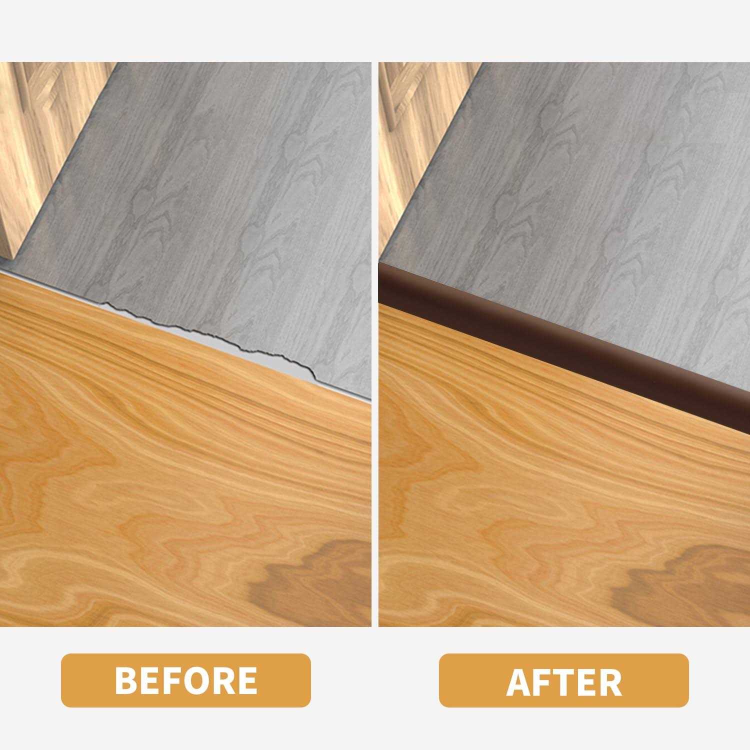 Floor Transition Strip 3.3 Ft Self Adhesive Vinyl Flooring Transition Strips Wood to Tile Floor Divider Strip for Joining Floor Gaps Tiles Carpet - Cheap Fitting