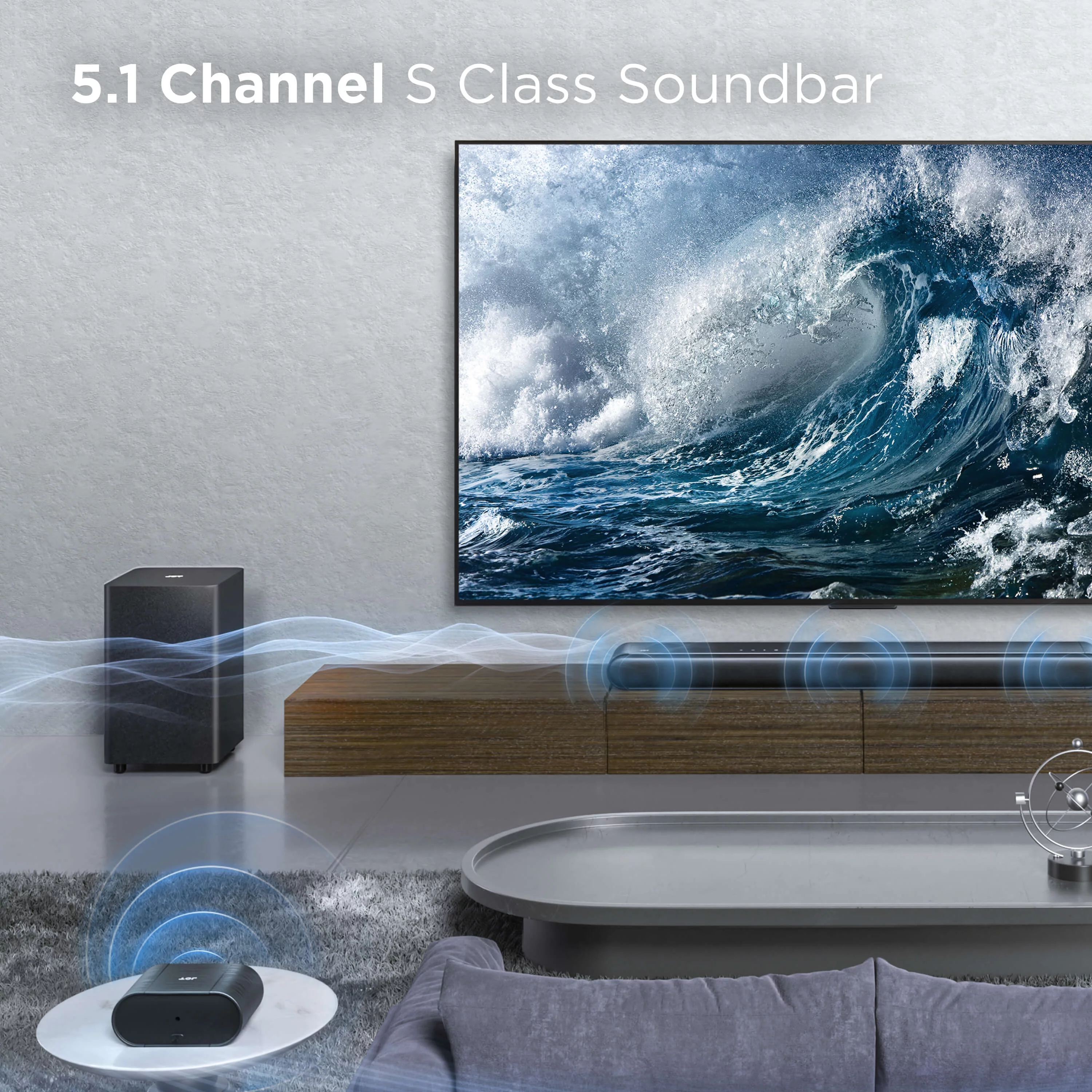 TCL S Class 5.1 Channel Sound Bar with DTS Virtual:X, Built-in Center Channel Speaker, Surround Sound Speakers and Wireless Subwoofer  , S510W - Cheap Fitting