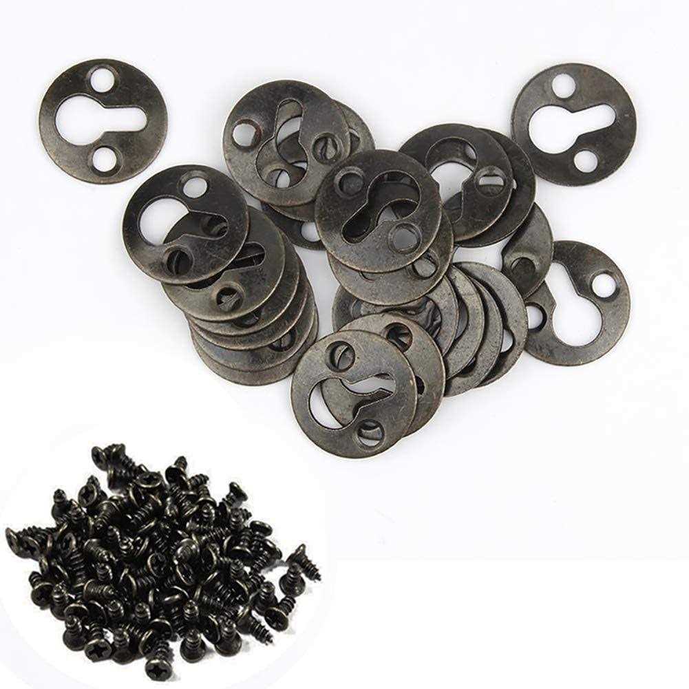 Luckycivia 60Pcs Metal Round Type Keyhole Shelf Brackets Hangers - Cheap Fitting