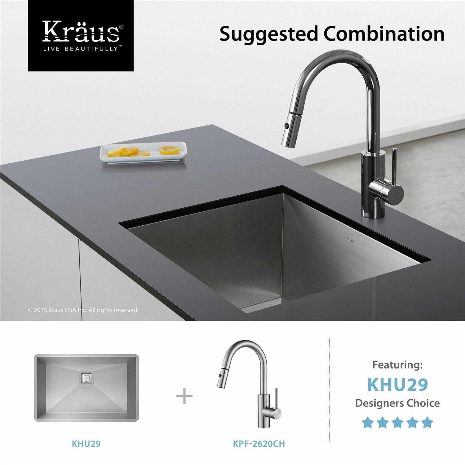 Kraus KPF-2620CH Oletto Single Handle Pull Down Kitchen Faucet - Cheap Fitting