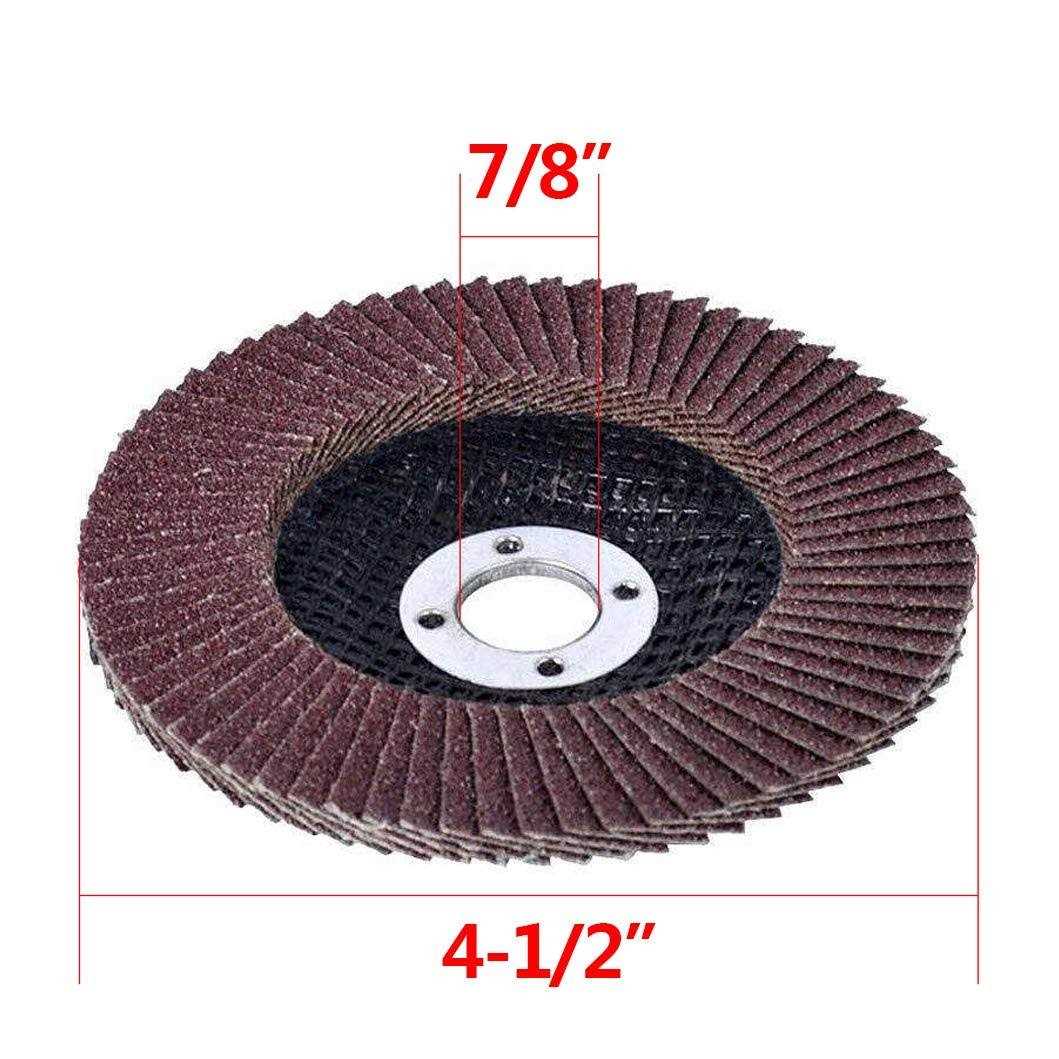 MinCHI257 Flap Discs 40 PCS 4.5 Inch 40 Grit Grinding Discs 4 1/2 Assorted Sanding Grinding Wheels,Aluminum Oxide Abrasives,Grinder disc - Cheap Fitting