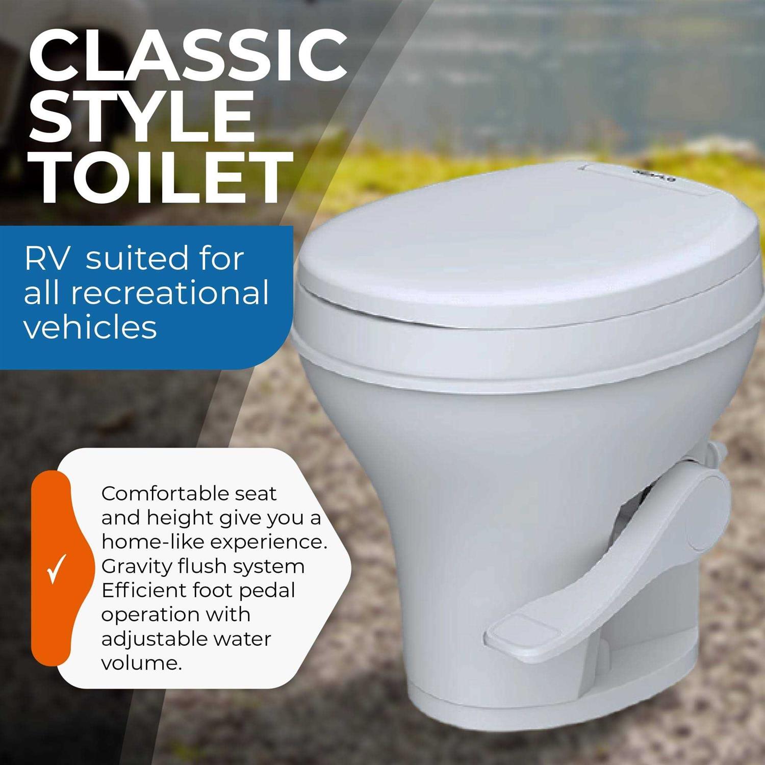 Seaflo Residential Height RV Toilet - Cheap Fitting