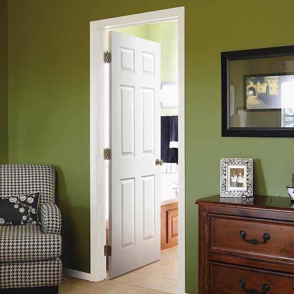Steves Sons 24 in. x 80 in. 6-Panel Textured Hollow Core White Primed Composite Single Prehung Interior Door - Cheap Fitting