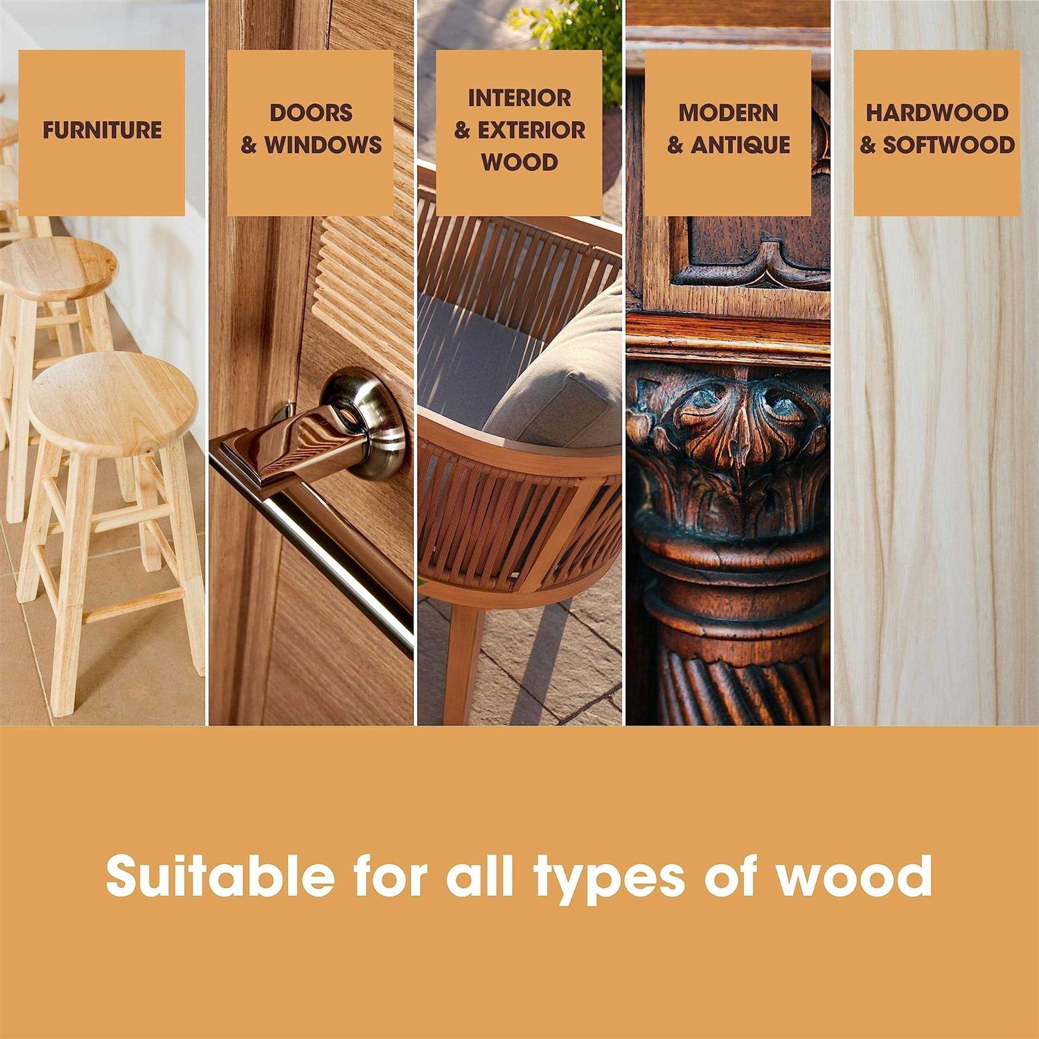Furniture Clinic Wood Stain Multiple Finishes Fast Drying Indoor and Outdoor Furniture and More - Cheap Fitting