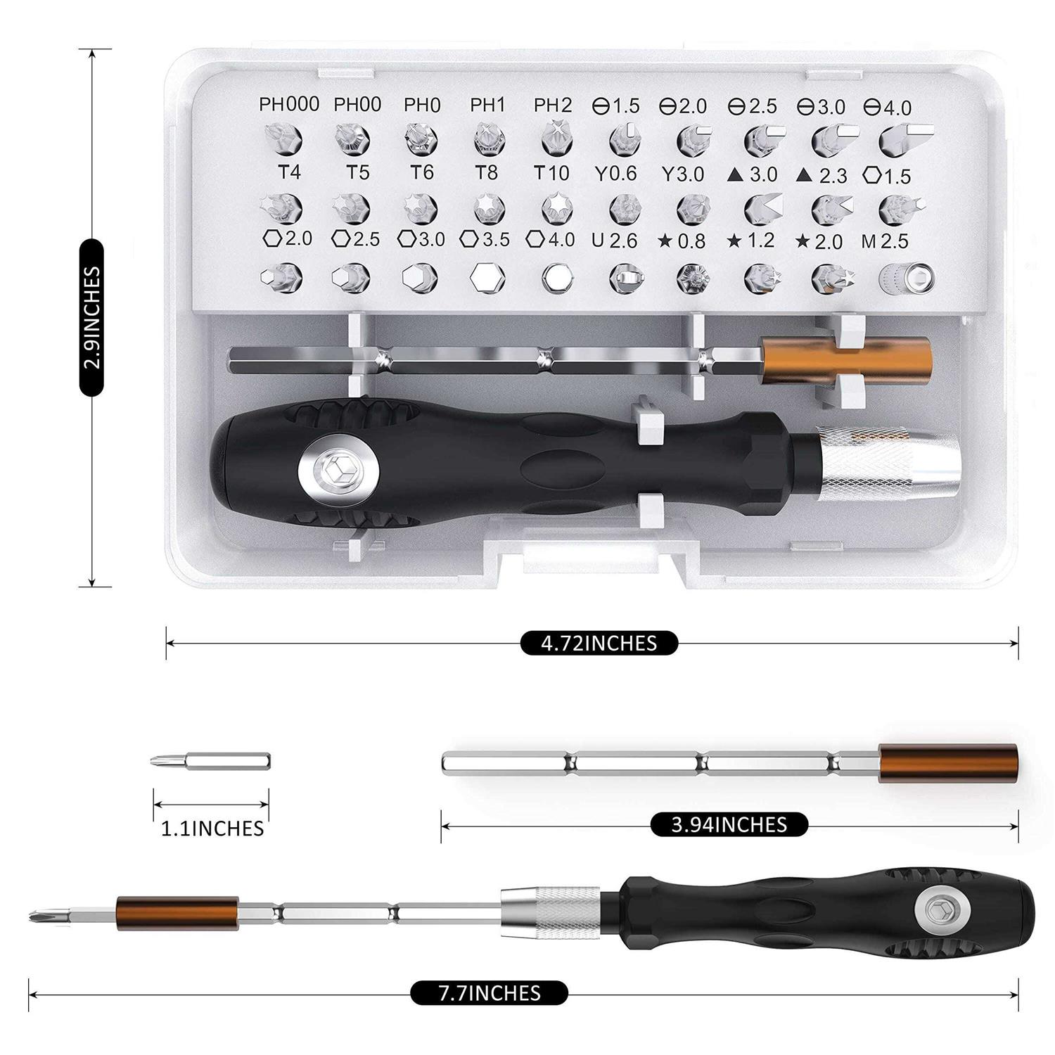 TKISZYZR 32 In 1 Small Screwdriver Set Mini Magnetic Screwdriver Set – Contains 30 Bits Precision Repair Tool Kit - Cheap Fitting