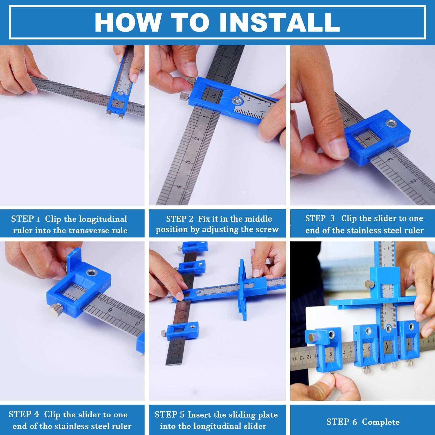 King&Charles Cabinet Hardware Jig, Cabinet Handle Jig with Automatic Center Punch, Cabinet Jig for Handles and Pulls on Drawers/Cabinets - Cheap Fitting
