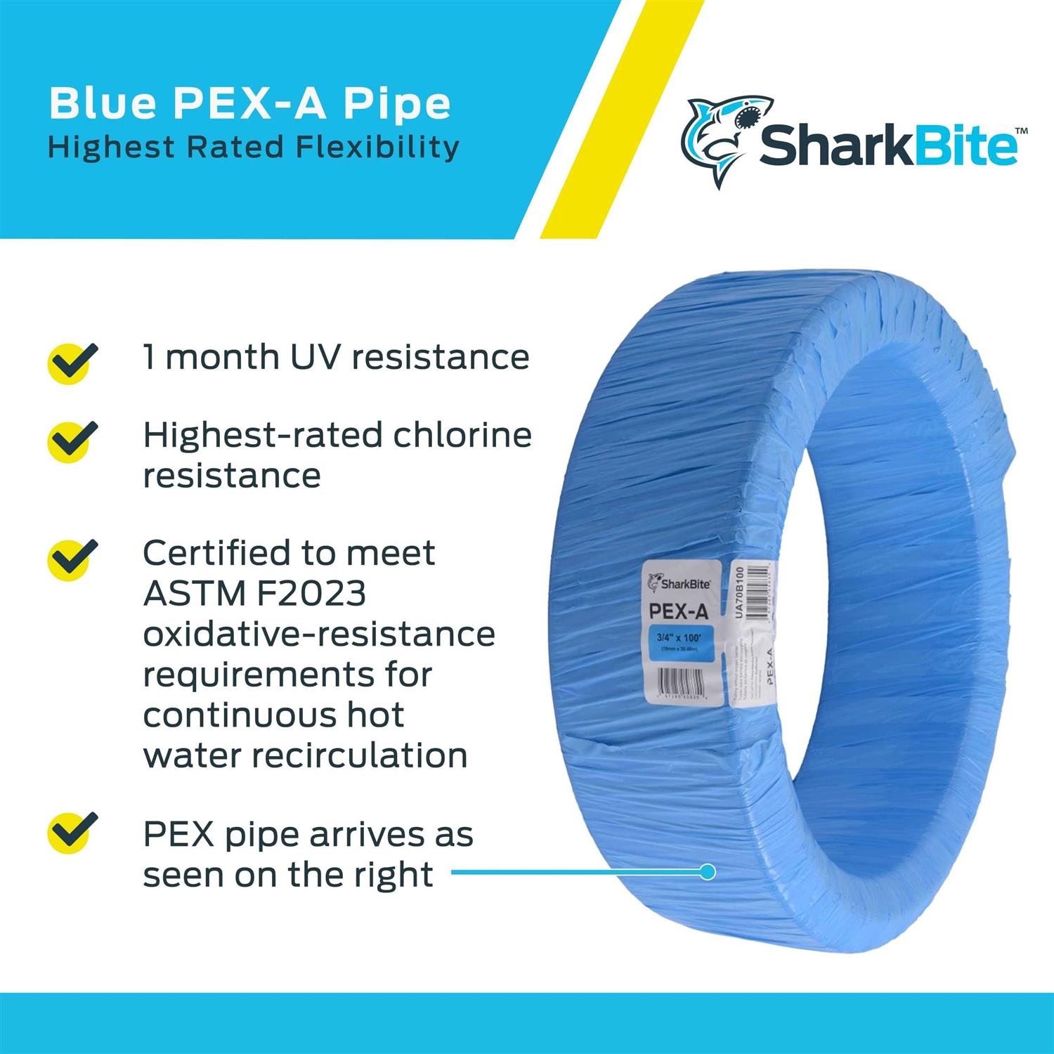 SharkBite 1/2-in x 100-ft Blue PEX-A Pipe - Cheap Fitting