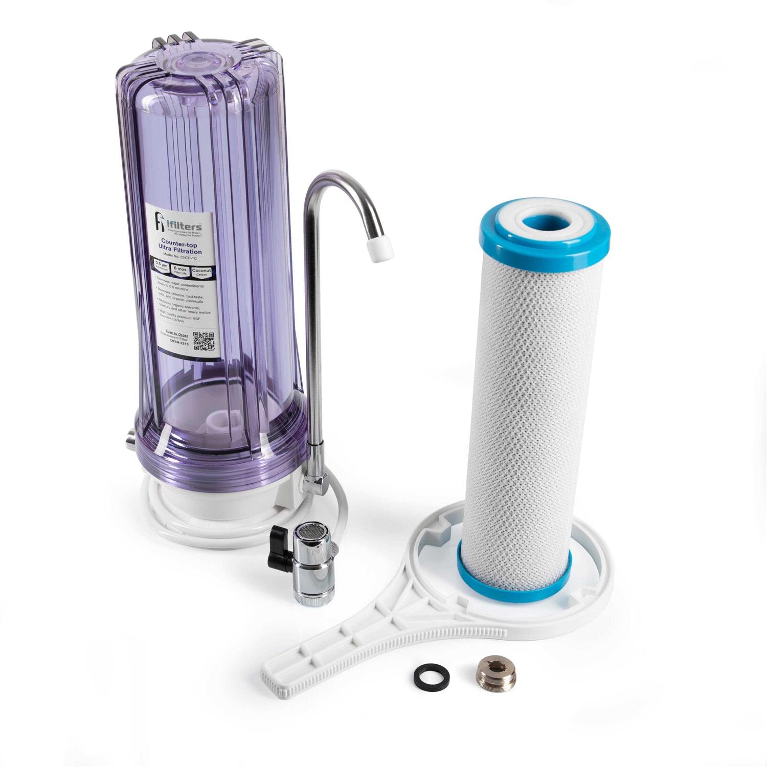 iFilters Countertop Ultra Drinking Water Filter for VOCs Cysts Pesticides Herbicides Chlorine Taste Odor - Cheap Fitting